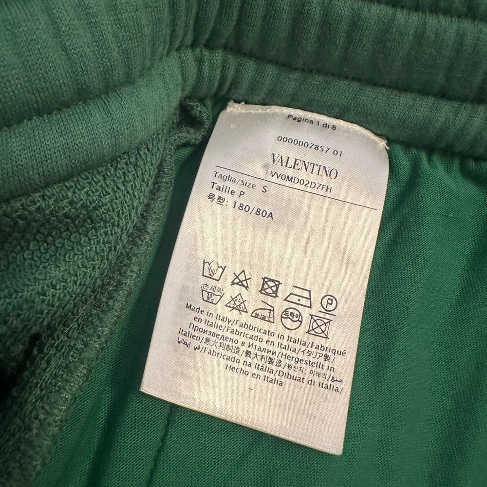 Mens Valentino Garavani Cotton Terry Shorts Green small - Picture 5 of 8
